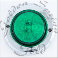 GREEN LED MARKER RND CHROME 10-30V